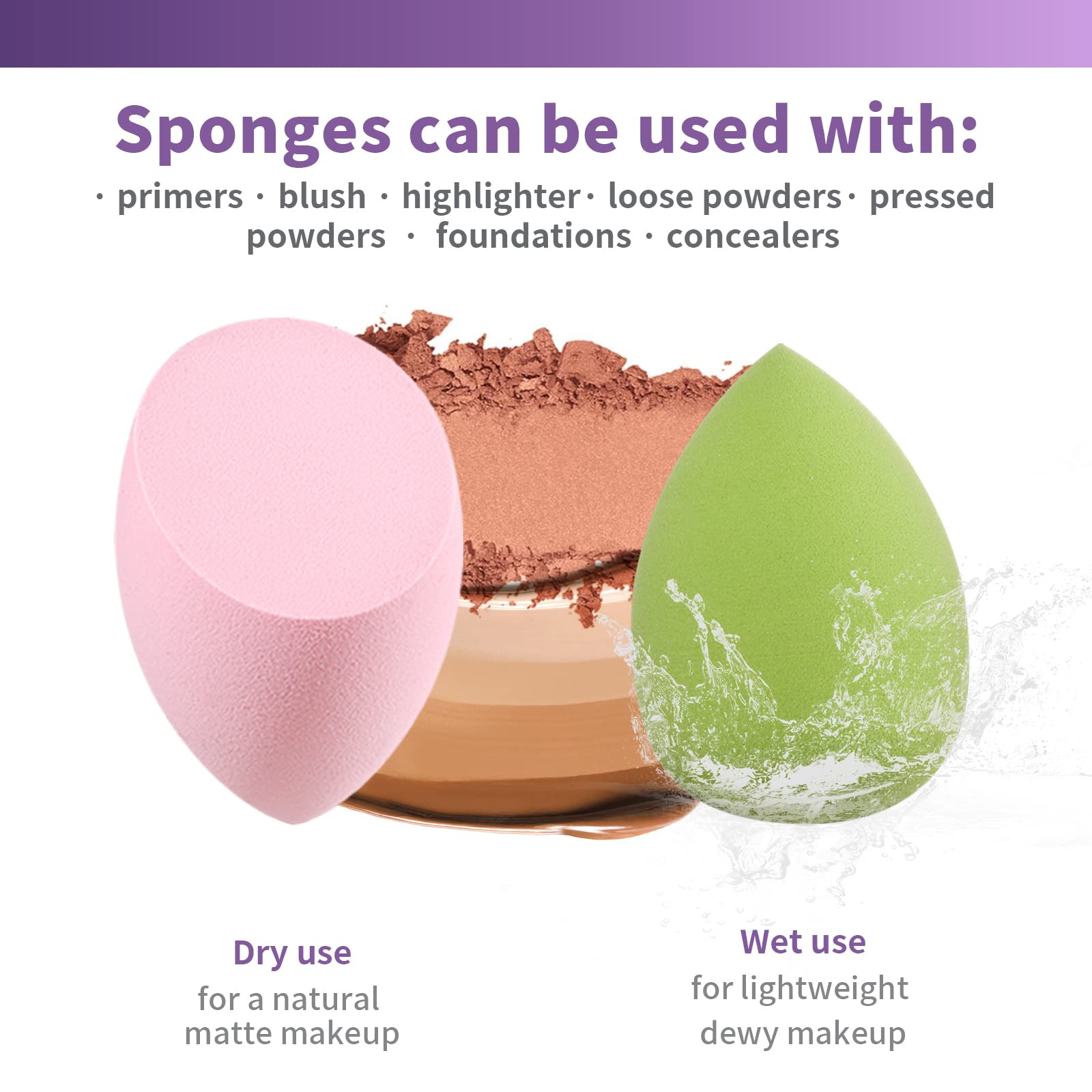 UCANBE Makeup Setting Spray + Face Primer + Make Up Sponge, Gel-Based Hydrating Primer, Lightweight, Long Lasting Matte Finishing Spray,Beauty Blender Set