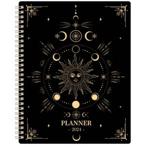 2024 planner - jan. 2024 - dec. 2024, planner 2024, 8" x 10", 2024 planner weekly and monthly with tabs + flexible cover + thick paper + twin-wire binding, daily organizer