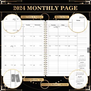 2024 Planner - Jan. 2024 - Dec. 2024, Planner 2024, 8" x 10", 2024 Planner Weekly and Monthly with Tabs + Flexible Cover + Thick Paper + Twin-Wire Binding, Daily Organizer