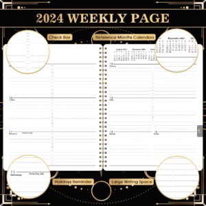 2024 Planner - Jan. 2024 - Dec. 2024, Planner 2024, 8" x 10", 2024 Planner Weekly and Monthly with Tabs + Flexible Cover + Thick Paper + Twin-Wire Binding, Daily Organizer