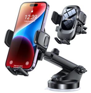 memofo phone holders for your car【military grade suction ultra strong base】 phone mount for car windshield dashboard air vent for iphone, samsung, google, nokia, other smartphones