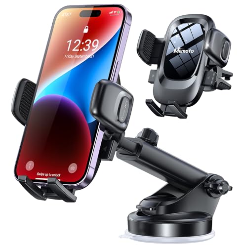 MEMOFO Phone Holders for Your Car【Military Grade Suction Ultra Strong Base】 Phone Mount for Car Windshield Dashboard Air Vent for iPhone, Samsung, Google, Nokia, Other Smartphones