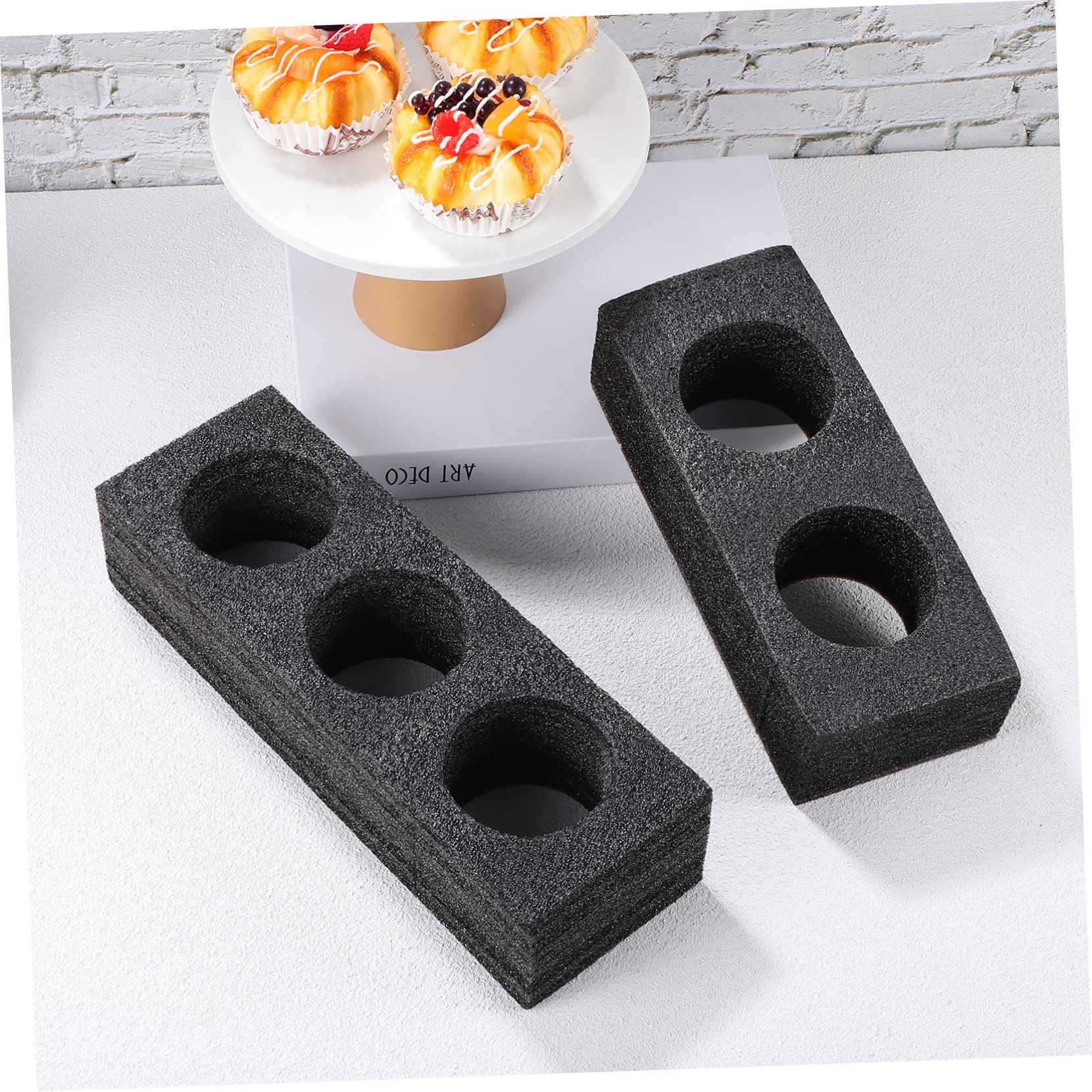 YARNOW 4 Pcs Cup Holder Drink Cup Carrier Tray Black Coffee Cups Coffee Cup Carrier Tray Beverage Carrier Foam Cup Carrier Drinks Sofa Takeout Cup Trays Accessories Pearl Cotton with Tray