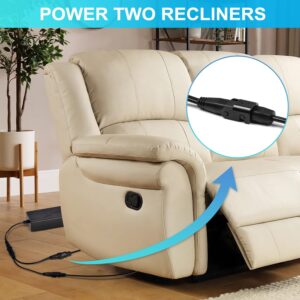 Sopito Recliner Power Supply with 2 Pin Splitter Lead Y Cable Power 2 Motors