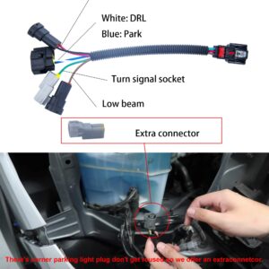 Sheisor Upgrading LED Headlight Conversion Harness, Upgrade Headlamp Wire Harness Compatible with 2016-2023 Toyota Tacoma to Use 2020+ LED Headlights (Not for SR SR5)