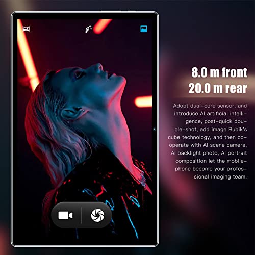 Soraz 10.1 Inch Tablet, 2.4G 5G Dual Band 8000mAh 1960x1080 IPS Tablet PC Black for Android 12.0 (US Plug)