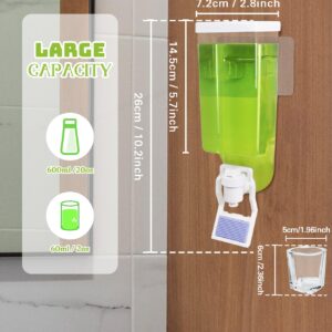 LOMEVE 20oz Mouthwash Dispenser Wall Mounted, Plastic Mouthwash Dispenser for Bathroom, Mouthwash Container with 50 Dental Floss, Glass Cup, and Adhesive Hook