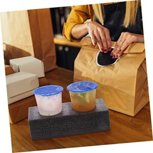 Healeved 4 Pcs Cup Holder Black Serving Tray Black Trays Drink Holder for Couch Milk Tea Holders Beverage Carrier Beverage Packaging Carrier Coffee Cup Carrier Tray Drink Cup Carrier Tray