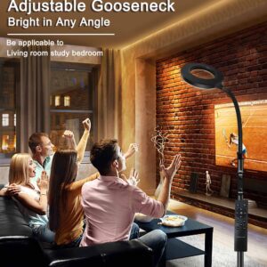 LED Floor Lamp,Tall Standing Floor Lamps for Living Room, Color Temperature & Brightness with Remote & Touch Control,Adjustable Gooseneck Reading Floor Lamp for Bedroom Office …