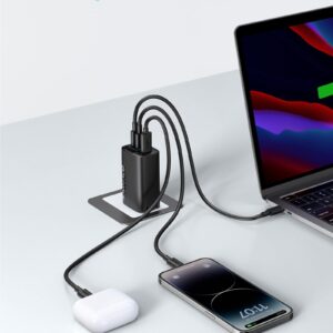 Anker 67W USB C Charger, 3 Port PIQ 3.0 Compact and Foldable Fast Charger for MacBook Pro, iPad, Galaxy, Pixel, iPhone and More (5ft USB C to USB C Cable Included)