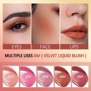 Liquid Blush, Natural Matte Finish Looking, Dewy Cheek Tint Cream Blush for Cheeks, Soft Cream Face Blush, Moisturizing Lightweight Blendable Feel(Rose 02)