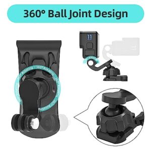 SUREWO Car Sun Visor Mount, Quick Clip Sun Visor Mount with Universal Ball J Hook Compatible with GoPro Hero 12 11 10 9 8 7 6 5 Black,DJI Osmo Action 3,AKASO and More