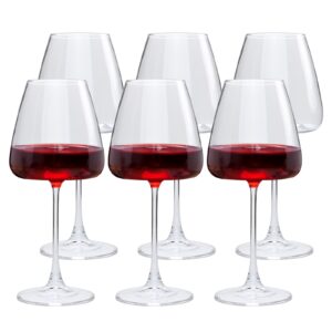 wine glasses,20oz red wine glasses set of 6,wide bowl burgundy glass elegant long stem glassware for wine tasting,anniversary,wedding,wine lover,birthday