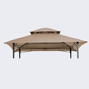 8' x 5' grill gazebo replacement canopy, replacement canopy top cover, double tiered replacement canopy, bbq gazebo roof top, beige