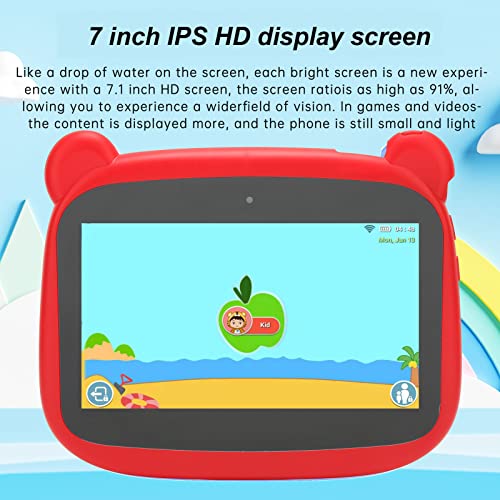 Naroote HD Tablet, Dual Camera Kids Tablet US Plug 100‑240V for Ebook (US Plug)