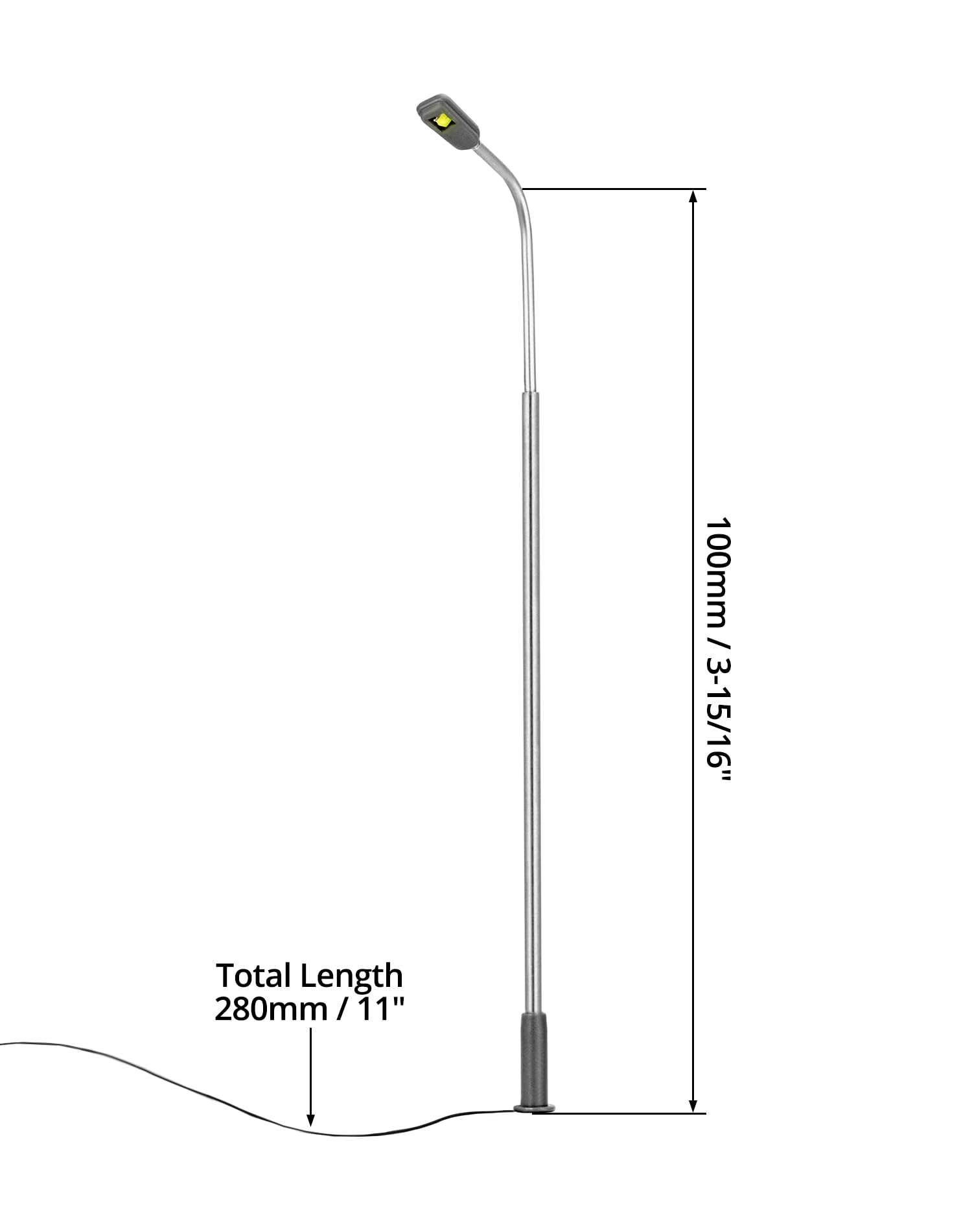 QWORK Model Railway Train Lamp Post, 20 Pcs 3V HO OO Scale LEDs Dual Heads Gauge Model Train Layout Landscape, Pathway Light Railway Train Micro Landscape Accessories