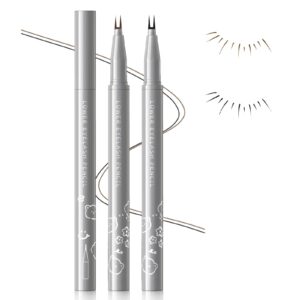 newbang double tip lower eyelash pencil waterproof anti-smudge dual pronged bottom eyelashes pen super slim eye liner liquid eyeliner natural 3d under lashes for eye makeup (black+brown 2pcs)