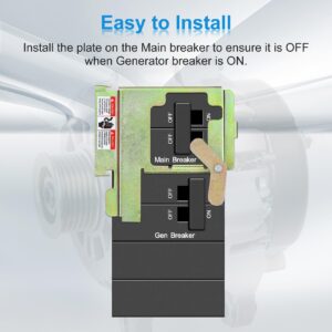 ECSBPK02 Generator Standby Power Mechanical Interlock Compatible with Siemens and Murray, Generator Interlock Kit for Qp or Mp 15-125 Amp Panels for Switching Between Utility Power and Standby