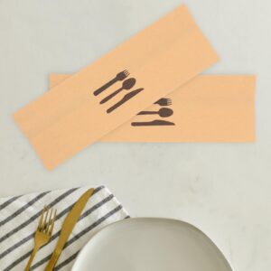 Cabilock 100pcs Kraft Paper Cutlery Holder Disposable Chopsticks Bags Paper Silverware Holder Utensil Holder Pockets Sleeve for Parties