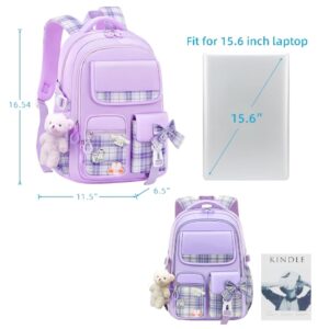 XINWLL Backpack for Girls, 15.6 Inch Laptop School Bag Kids Kindergarten Elementary College Backpacks Large Bookbags for Teen Girls Women Students Casual Travel Daypacks