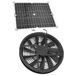 solar panel fan kit, 100w 12v 2a solar powered greenhouse fan with solar panel, waterproof round ventilation case solar exhaust fan for household chicken coop greenhouse shed