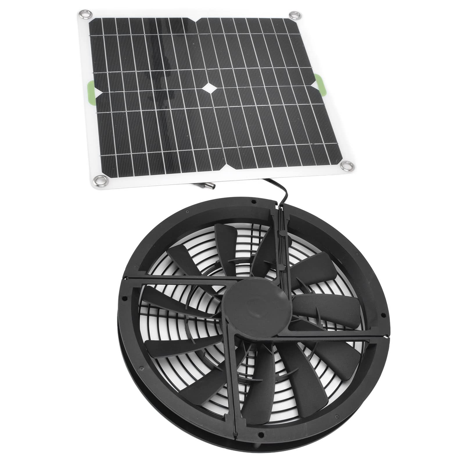 Solar Panel Fan Kit, 100W 12V 2A Solar Powered Greenhouse Fan with Solar Panel, Waterproof Round Ventilation Case Solar Exhaust Fan for Household Chicken Coop Greenhouse Shed