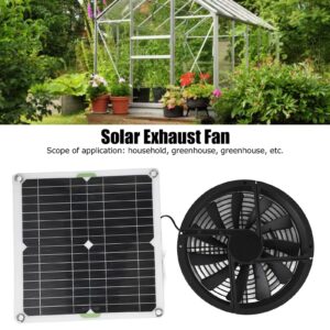 Solar Panel Fan Kit, 100W 12V 2A Solar Powered Greenhouse Fan with Solar Panel, Waterproof Round Ventilation Case Solar Exhaust Fan for Household Chicken Coop Greenhouse Shed