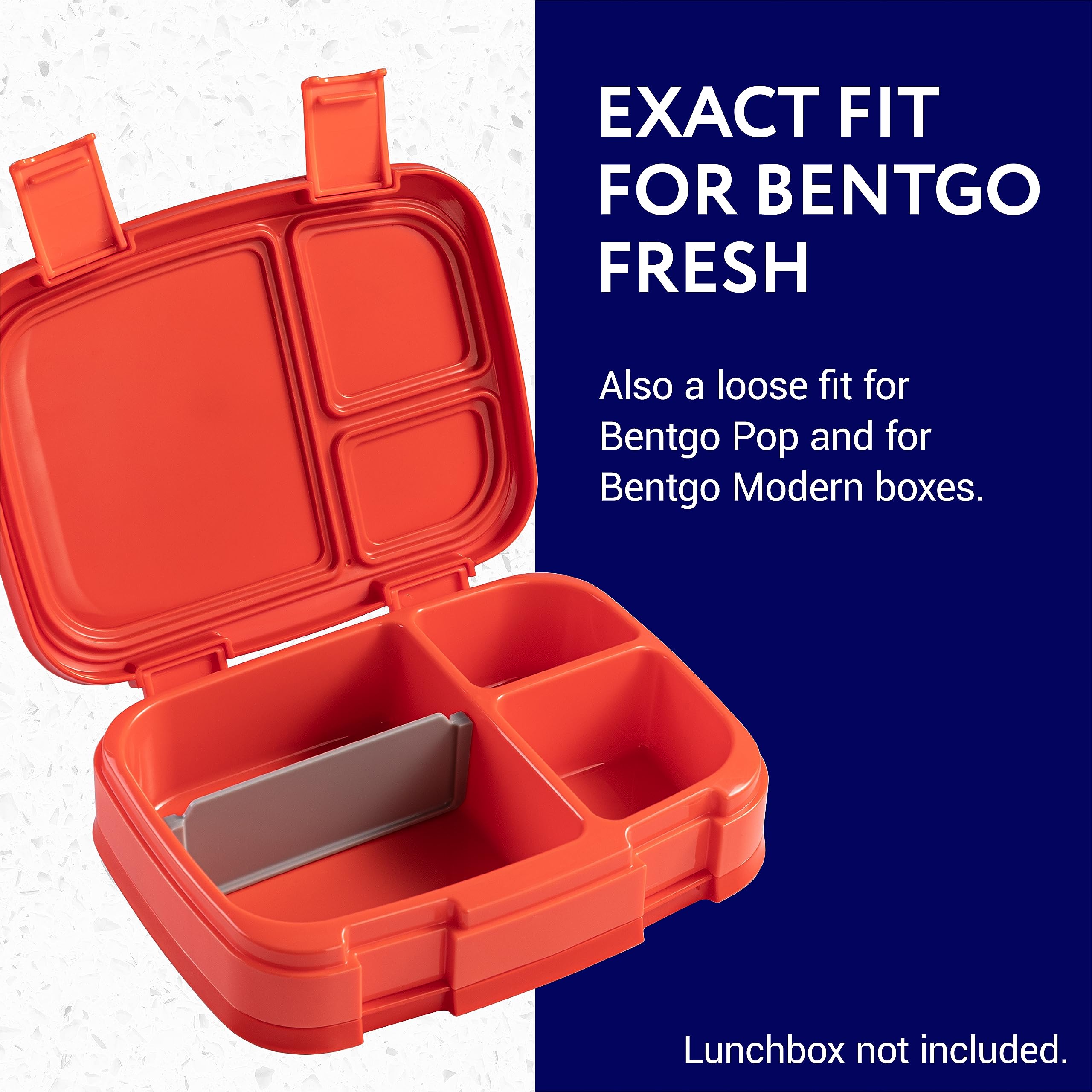 IMPRESA [3 Pack] Replacement Insert Divider for Bentgo Fresh, Modern & Pop Models Food Safe Tray Divider for Bentgo Lunch Box & for Bentgo Adult Lunch Box - Large Bento Box Divider
