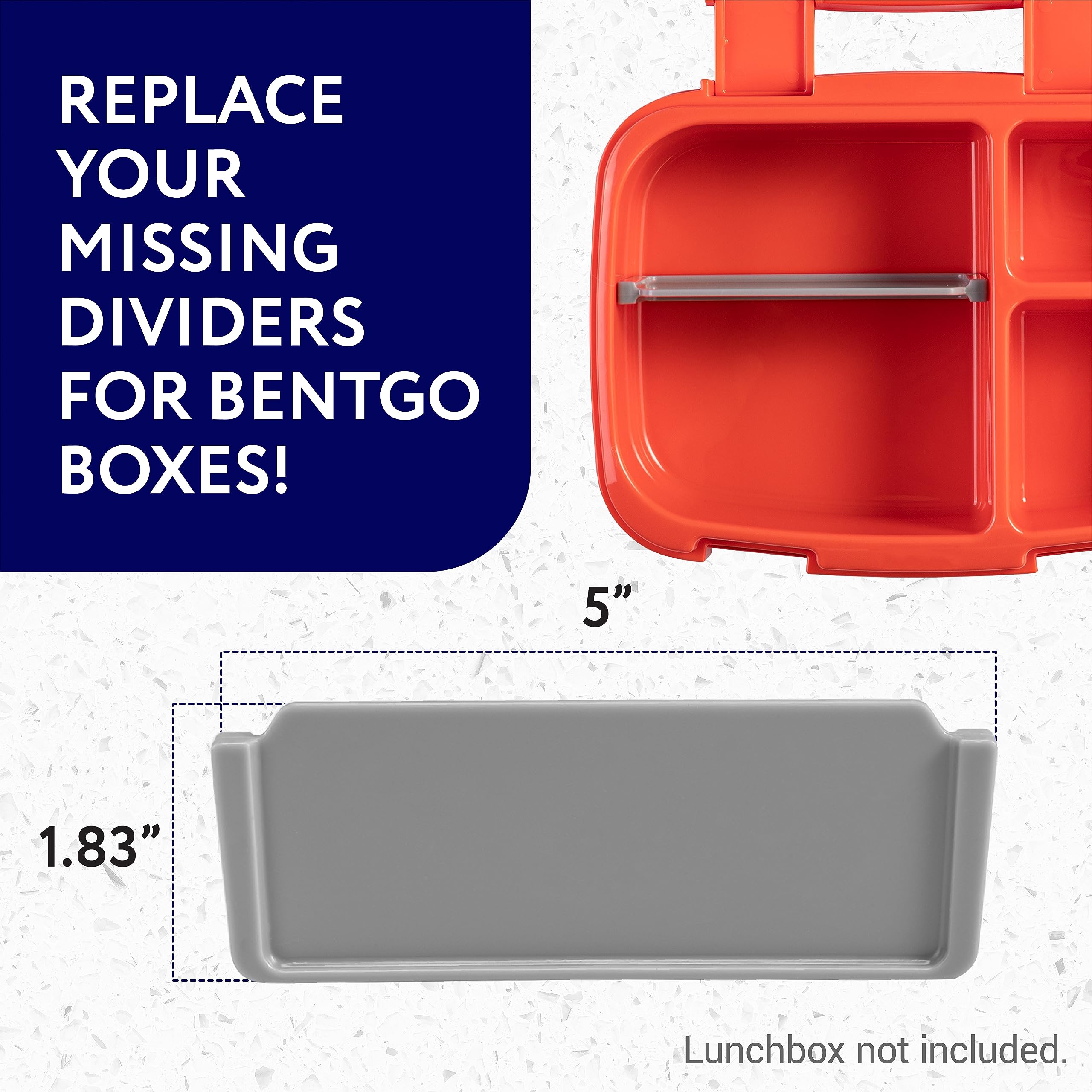 IMPRESA [3 Pack] Replacement Insert Divider for Bentgo Fresh, Modern & Pop Models Food Safe Tray Divider for Bentgo Lunch Box & for Bentgo Adult Lunch Box - Large Bento Box Divider