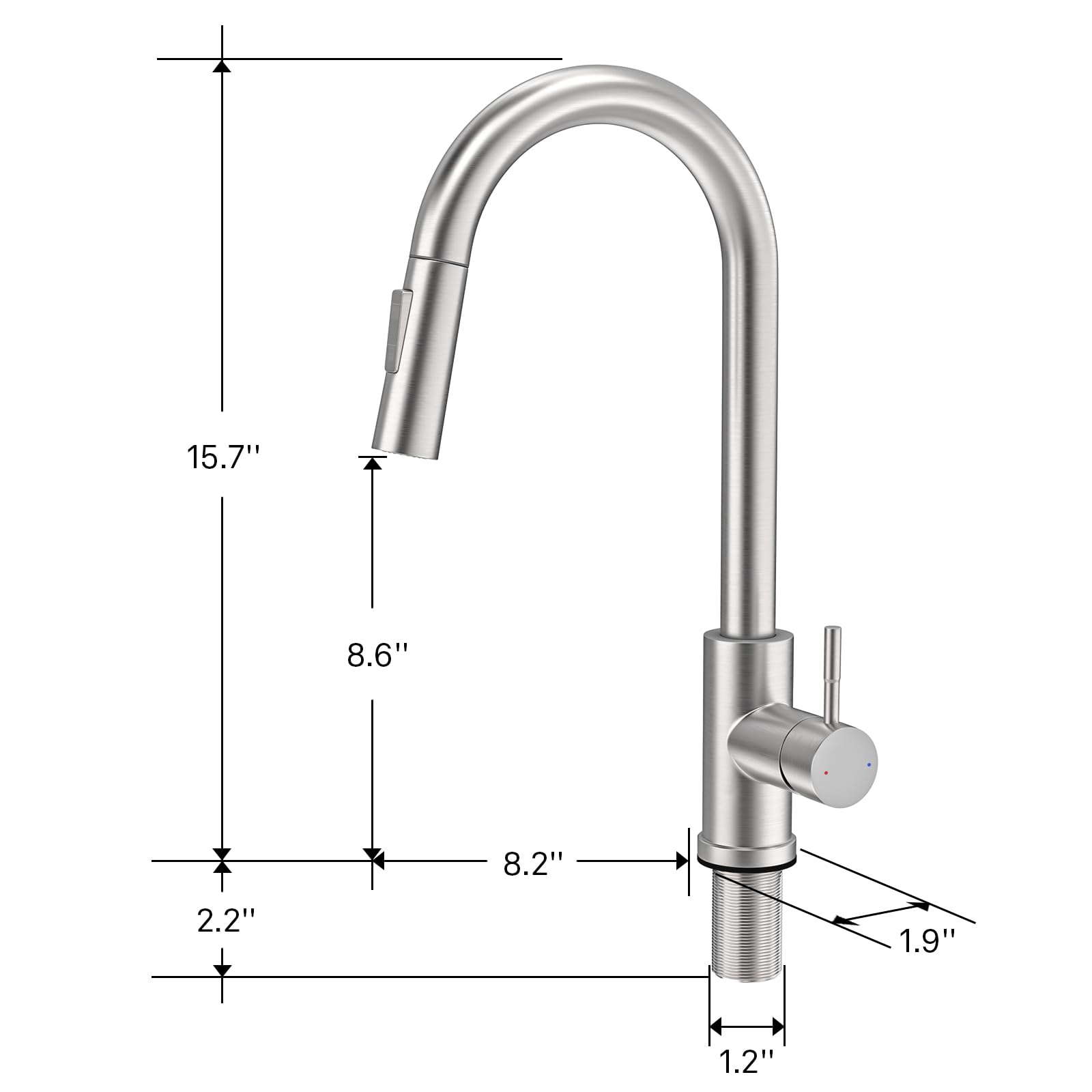 Kawaiita Touch Kitchen Sink Faucets with Pull Down Sprayer, Touch on Activated Faucet for Kitchen Bar Sink, Smart Kitchen Faucet, Stainless Steel Brushed Silver (Brushed Stainless Steel)