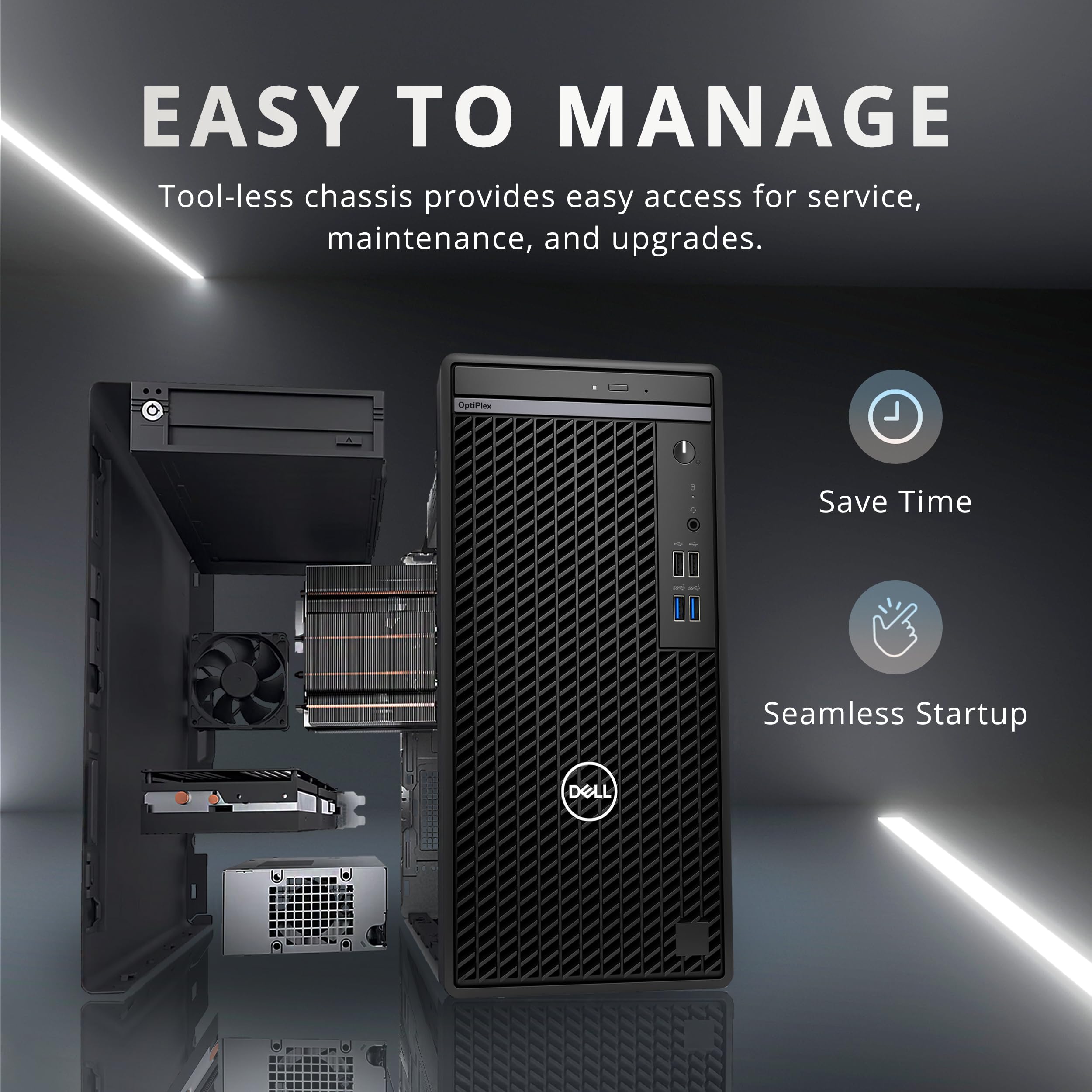 Dell OptiPlex 3000 Full Size Tower Business Desktop, Intel Core i5-12500 Processor, 64GB DDR4 RAM, 2TB PCIe SSD + 4TB HDD, DVDRW, Ethernet, WiFi Adapter, KB& Mouse, Windows 11 Pro, Black