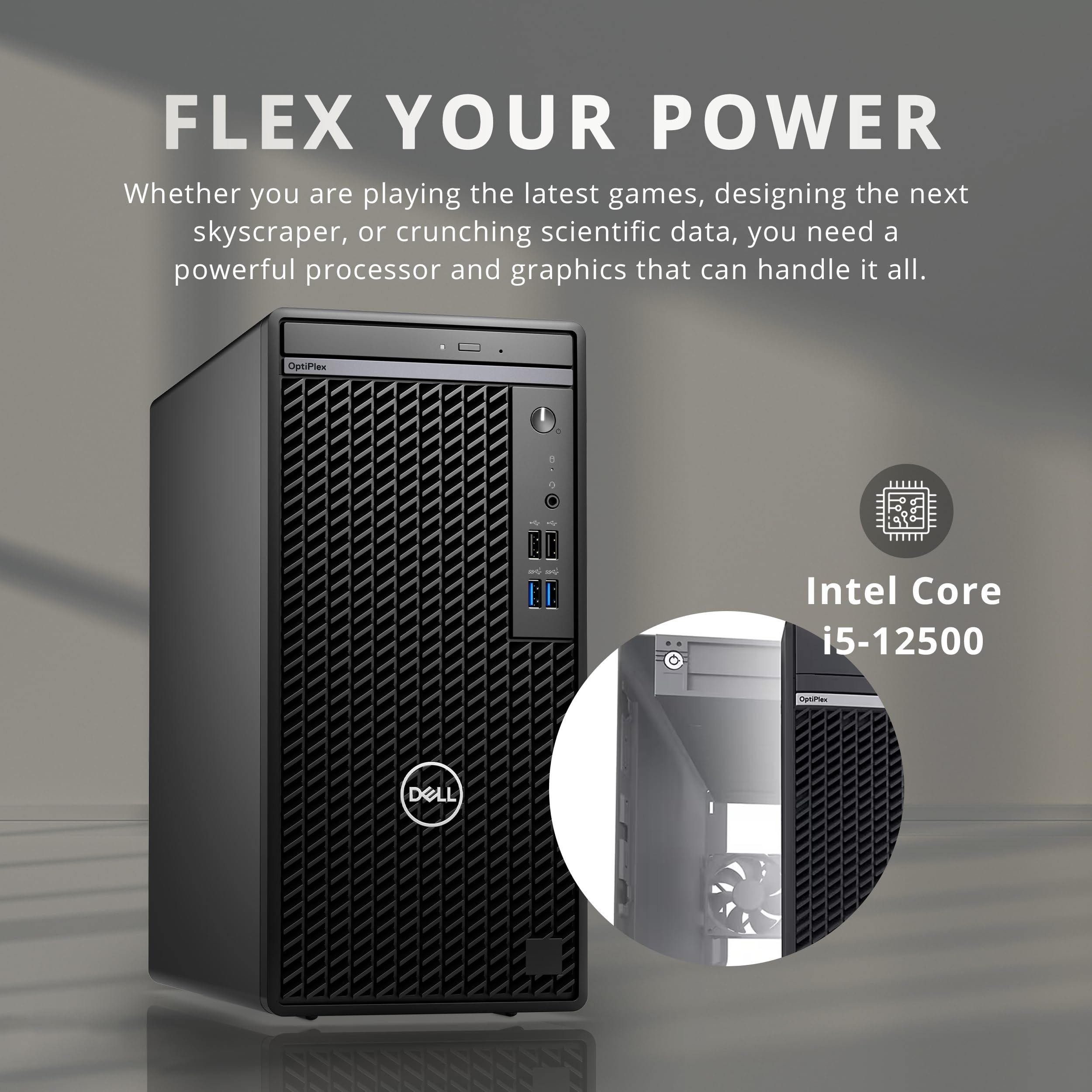 Dell OptiPlex 3000 Full Size Tower Business Desktop, Intel Core i5-12500 Processor, 64GB DDR4 RAM, 2TB PCIe SSD + 4TB HDD, DVDRW, Ethernet, WiFi Adapter, KB& Mouse, Windows 11 Pro, Black