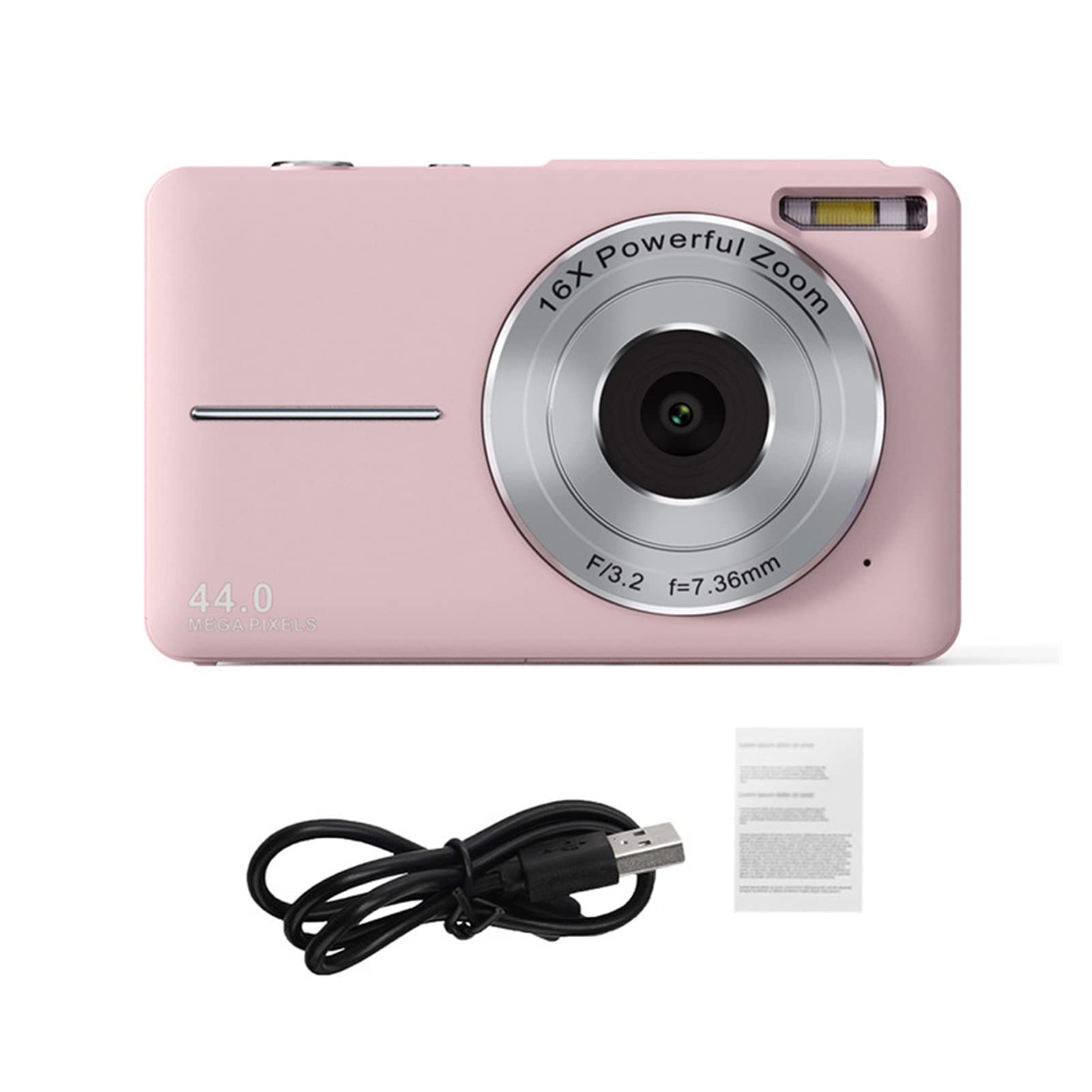 Kids Camera 44 Mega Pixels Entertainment 32G Memory Expansion Kids 44MP Vlogging Camera with 16X Zoom Children Supply Pink