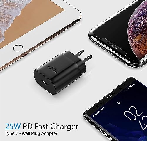 USB C Charger Block 25W PD Super Fast Charger Type C Plug Wall Adapter Quick Charging for Samsung Galaxy S24/S23/S22/S21/S20/ Z Fold 3/4/5/iPhone14/iPad/Tablet/Watch-2Pack