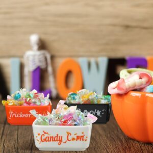 Tanlade 3 Pcs Halloween Candy Bowl Mini Ceramic Bowl for Tiered Tray Halloween Candy Dish Halloween Party Supplies Candy Holder for Farmhouse Home Housewarming Gift (Candy Corns)
