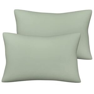 pobibaby - 2 pack premium toddler solid pillowcase - ultra soft jersey knit - crib pillow, kids pillow, travel pillow case cover (sage green)