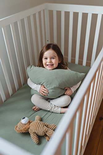 Pobibaby - 2 Pack Premium Toddler Solid Pillowcase - Ultra Soft Jersey Knit - Crib Pillow, Kids Pillow, Travel Pillow Case Cover (Sage Green)