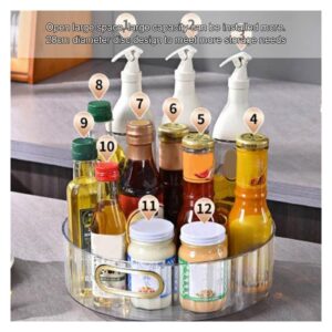 KRAZI Turntable Storage Box Spice Rack Organizer for Cabinet Fully Rotating Multi-Function Organizer Kitchen Bathroom Pantry Fridge