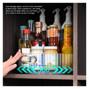 KRAZI Turntable Storage Box Spice Rack Organizer for Cabinet Fully Rotating Multi-Function Organizer Kitchen Bathroom Pantry Fridge