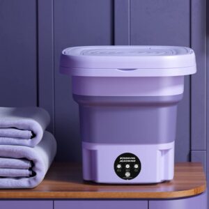 Portable Washing Machine,Foldable Mini Washing Machine,Portable Washer for Underwear,Socks,Baby Clothes,Towels,Pet Items,Apartment,Hotel,RV,Travel,Home,Dormitory,Camping,Sickroom,8L,Purple