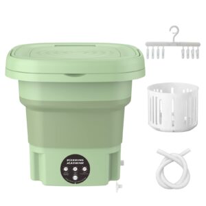 portable washing machine,foldable mini washing machine,portable washer for underwear,socks,baby clothes,towels,pet items,apartment,hotel,rv,travel,home,dormitory,camping,sickroom,8l,green