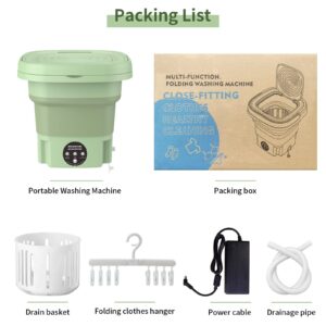 Portable Washing Machine,Foldable Mini Washing Machine,Portable Washer for Underwear,Socks,Baby Clothes,Towels,Pet Items,Apartment,Hotel,RV,Travel,Home,Dormitory,Camping,Sickroom,8L,Green