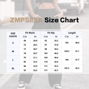 ZMPSIISA Women High Waisted Cargo Jeans Pants Wide Leg Casual Denim Pants 6 Pockets Combat Military Trousers(Denim Blue,X-Large)