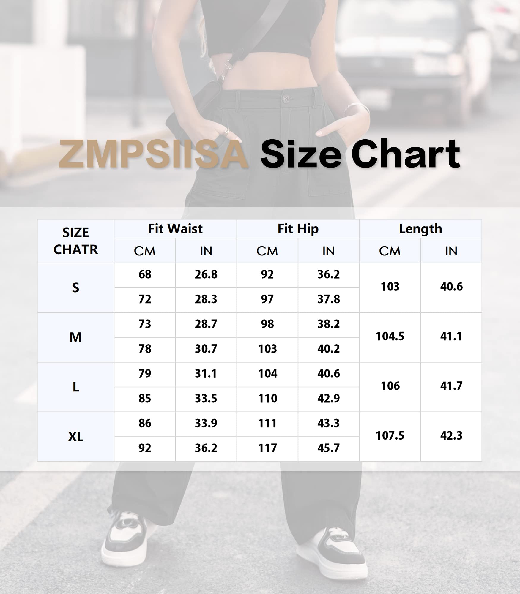 ZMPSIISA Women High Waisted Cargo Jeans Pants Wide Leg Casual Denim Pants 6 Pockets Combat Military Trousers(Denim Blue,X-Large)