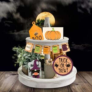 9 pcs halloween tiered tray decorations,halloween signs for halloween home and office decor,halloween tray decor with witch hat,ghost,bat,tombstone,pumpkin (4)
