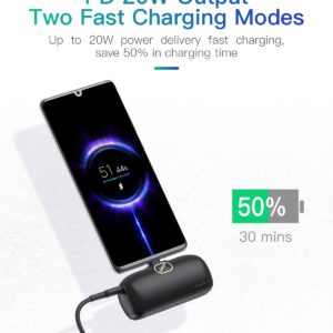 Kuulaa USB C Power Bank Fast Charging, 5000mAh Plug-in Portable Charger & Type C Input/Output Battery Pack 26800mAh