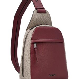 Calvin Klein Mia Backpack Mini Textured Almond/Taupe/Deep Rouge One Size