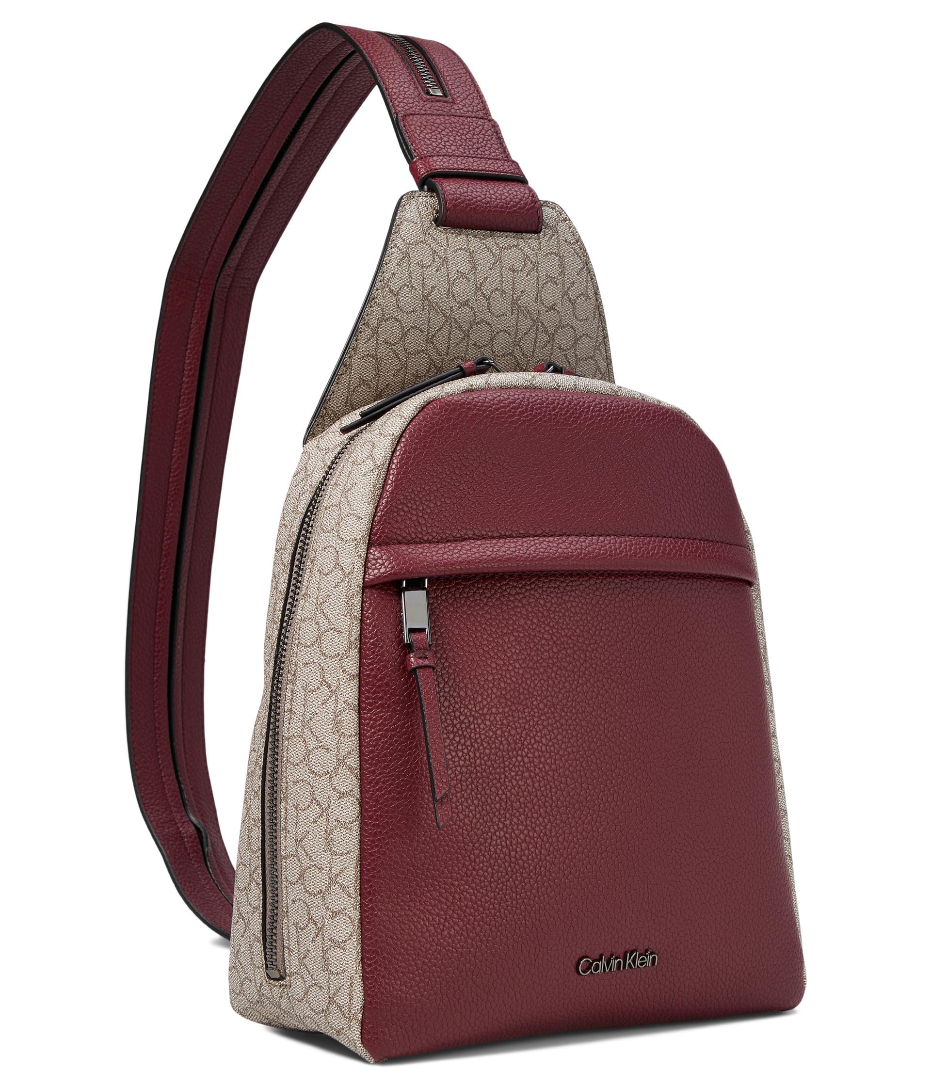 Calvin Klein Mia Backpack Mini Textured Almond/Taupe/Deep Rouge One Size