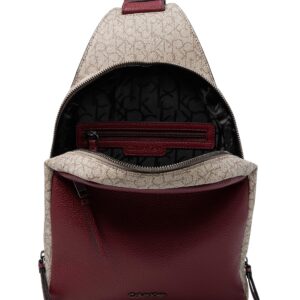 Calvin Klein Mia Backpack Mini Textured Almond/Taupe/Deep Rouge One Size