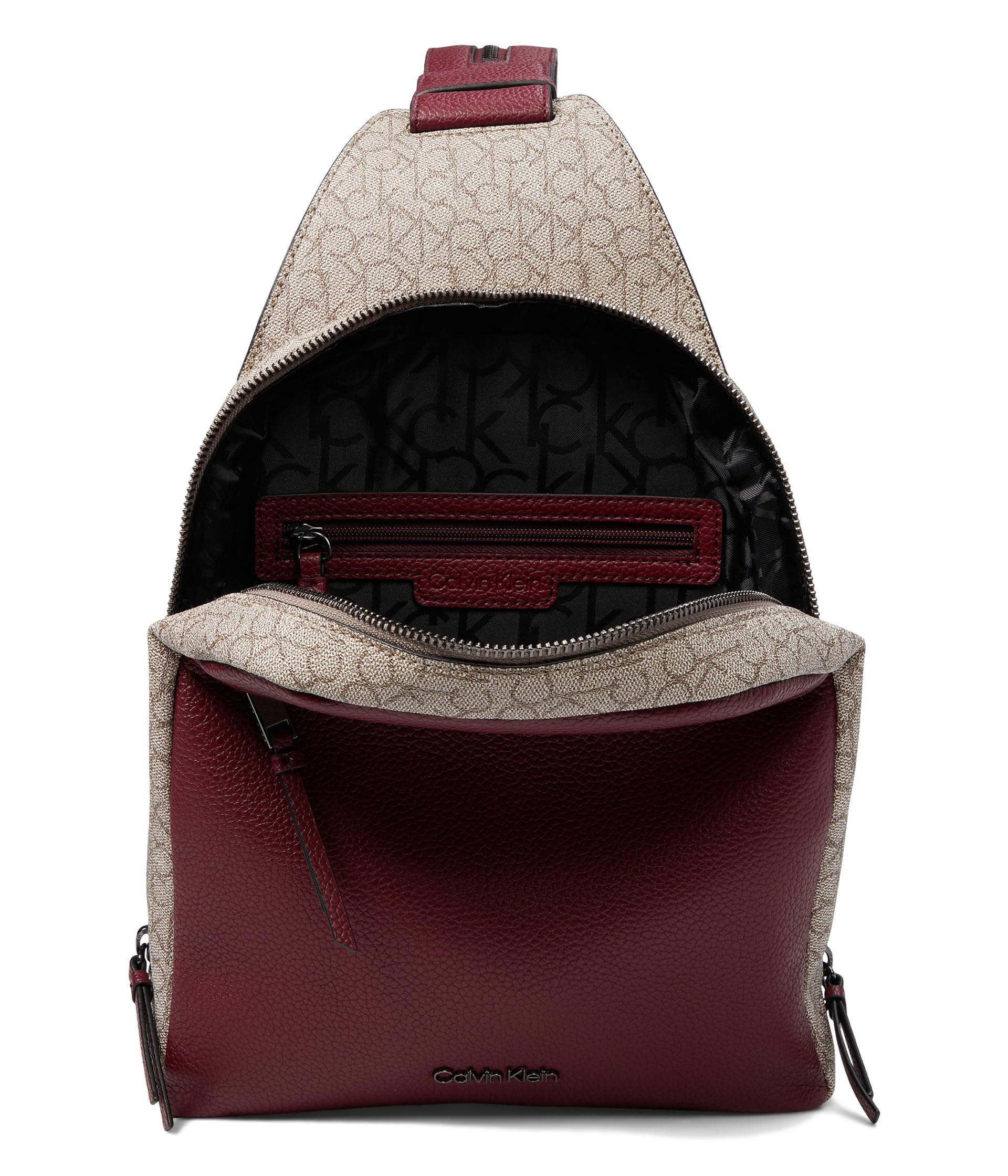 Calvin Klein Mia Backpack Mini Textured Almond/Taupe/Deep Rouge One Size